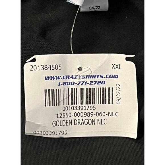 Crazy Shirts Extra Extra Large Golden Dragon Long Sleeve Tee Shirt XXL Black New - Picture 8 of 9
